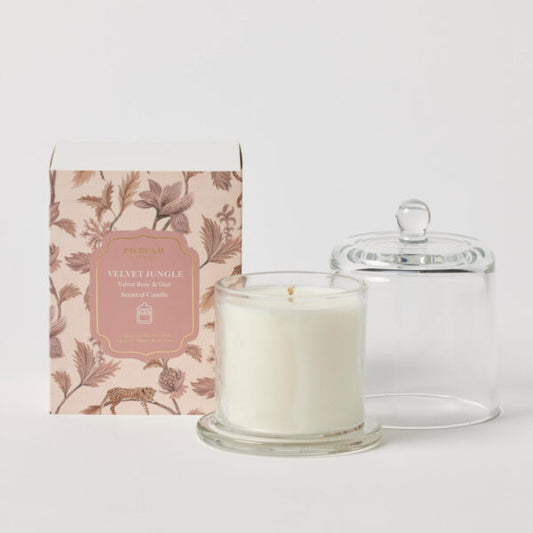 Velvet Jungle Glass Cloche Scented Candle – Velvet Rose
