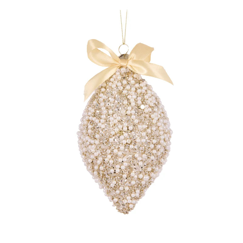 Ribbon Pearl Drop Bauble