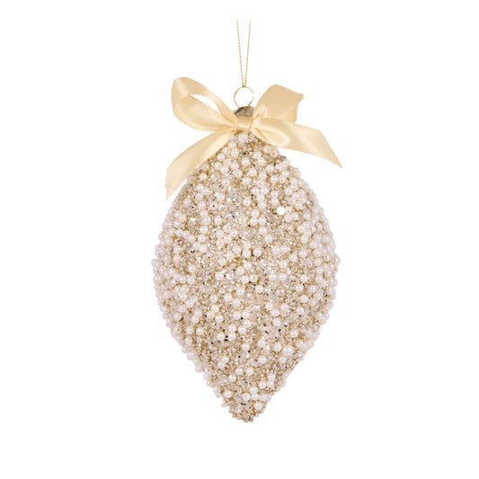Ribbon Pearl Drop Bauble