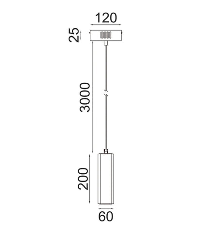 Freccia Curved Single LED Pendant