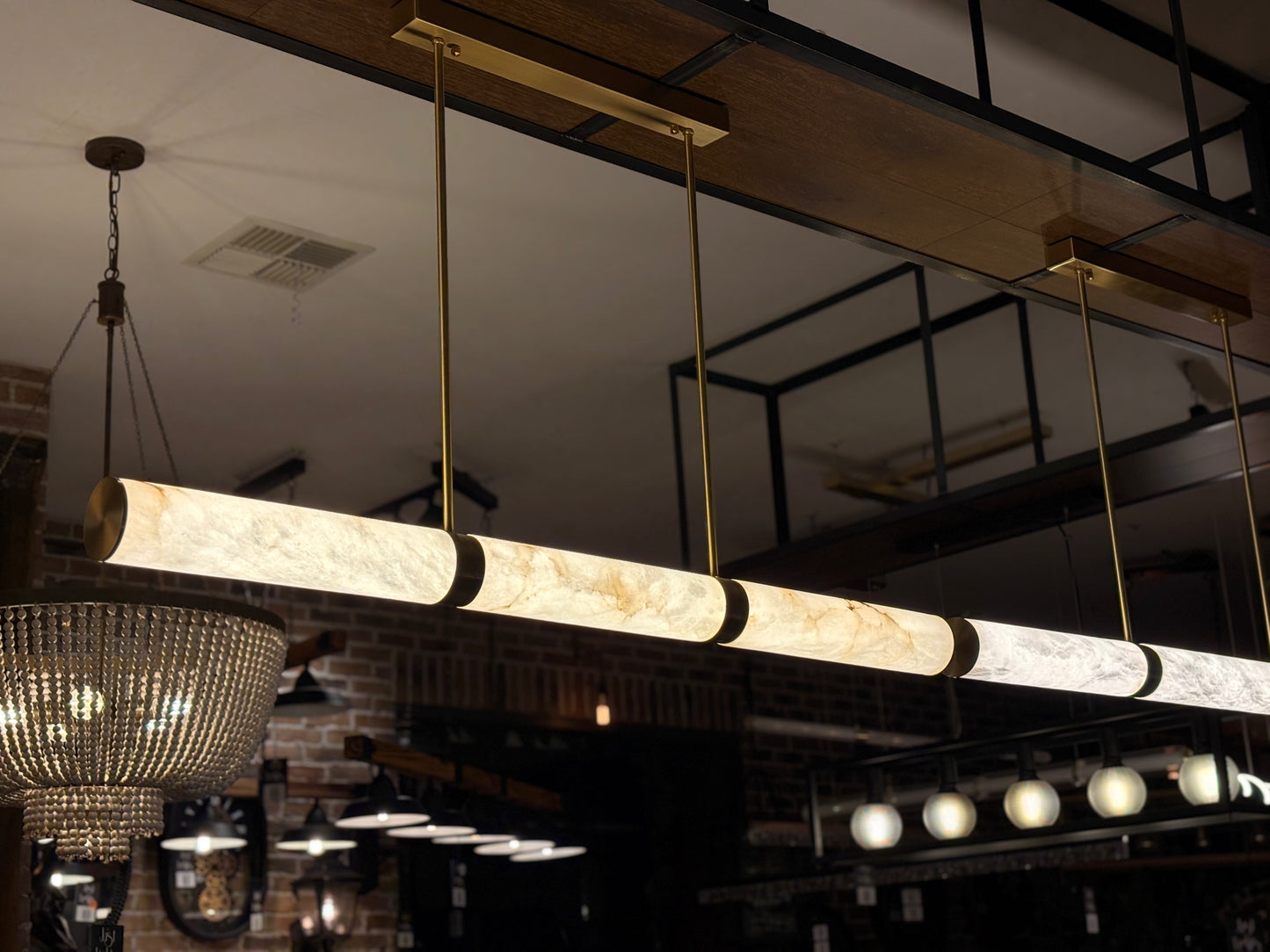 Sofia Spanish Alabaster Stone Bar Pendant 60mm DIA