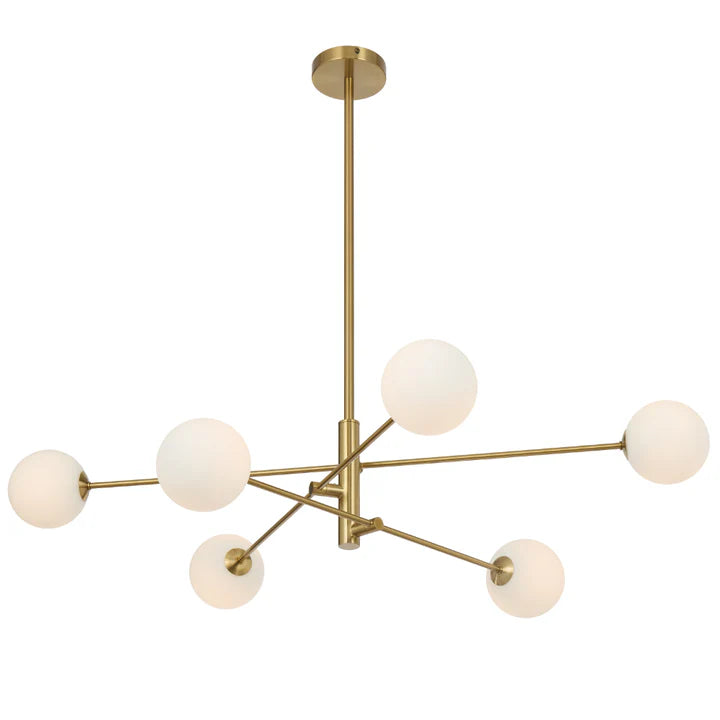 Gaston 6 Light Antique Gold Pendant