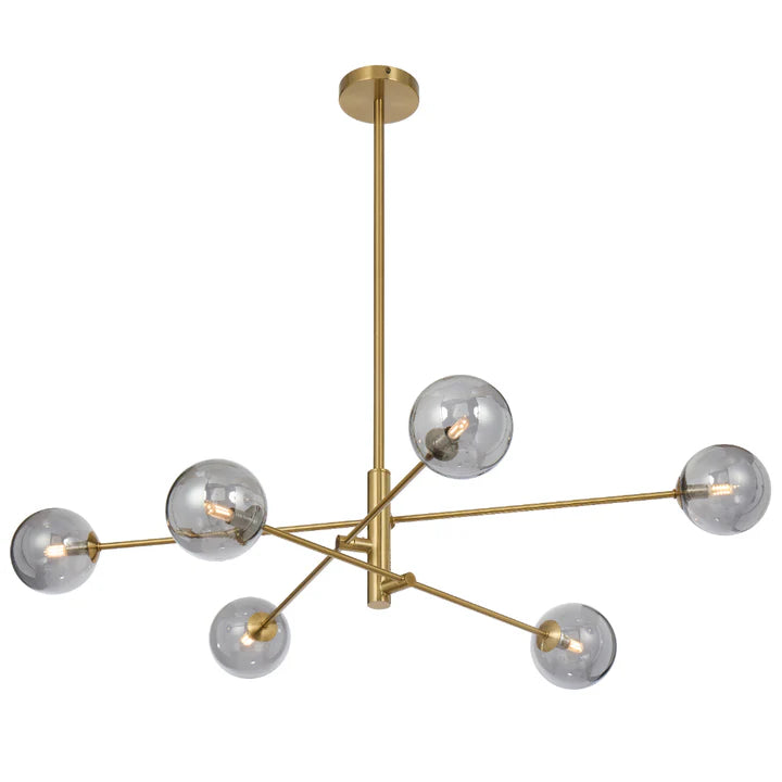 Gaston 6 Light Antique Gold Pendant