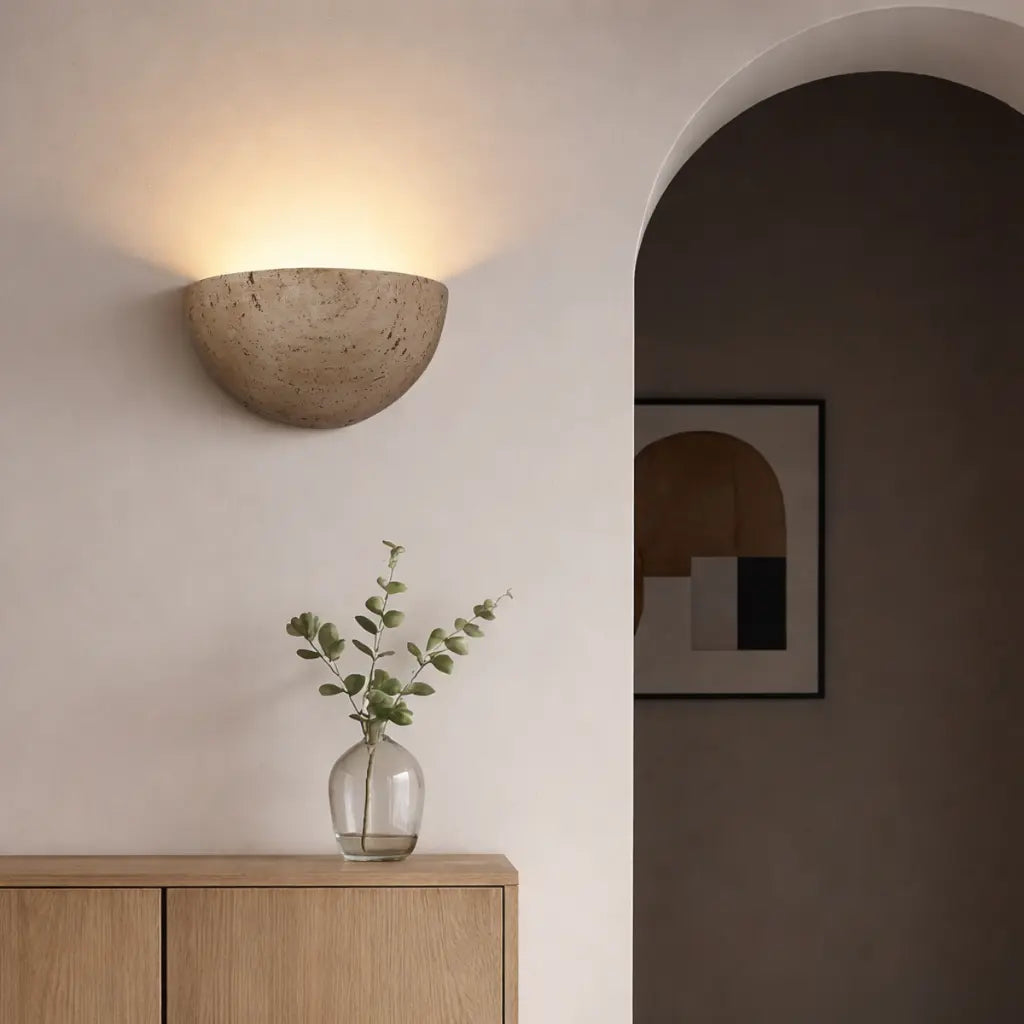 Gotico Up Travertine Wall Light
