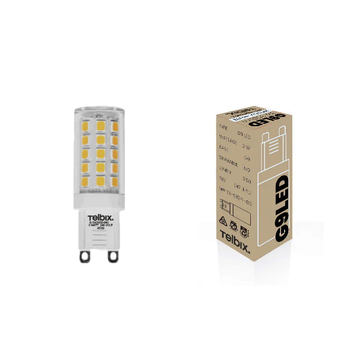G9 3w LED GLOBE CLEAR NON-DIM TELBIX