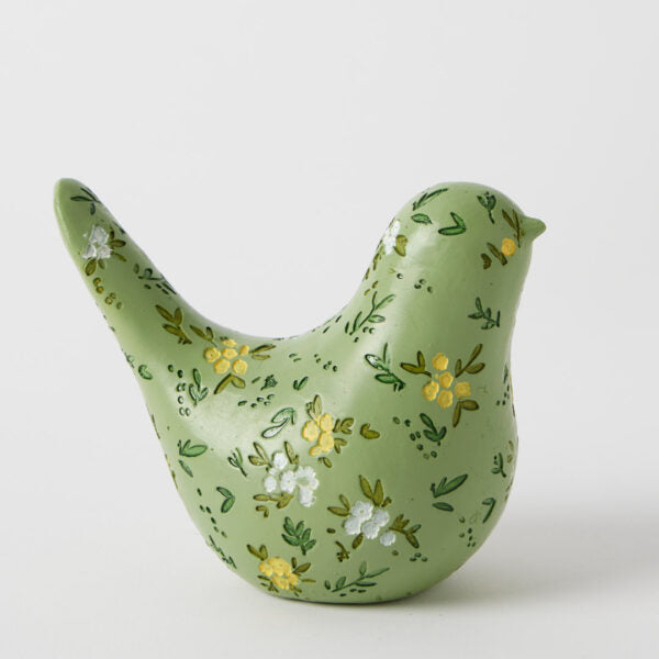 Blooming Bird Sculpture Green Collection