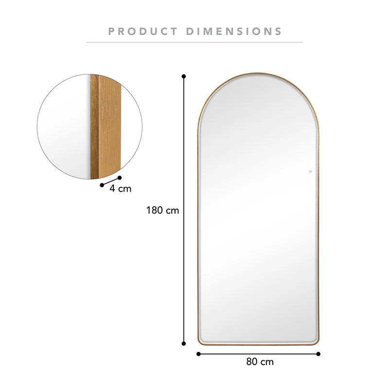 Luna 180cm Arch Front Illuminated Mirror