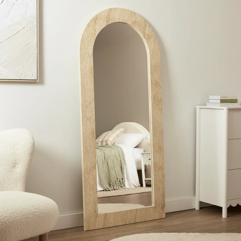 Sienna 180cm Arch Mirror Travertine Look