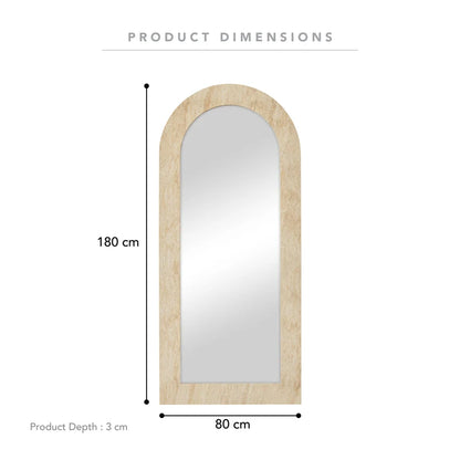 Sienna 180cm Arch Mirror Travertine Look