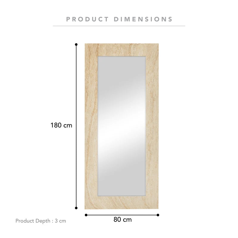 Sienna 180cm Rectangle Mirror Travertine Look