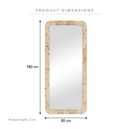 Sebastian 180cm Rectangle Mirror Burl