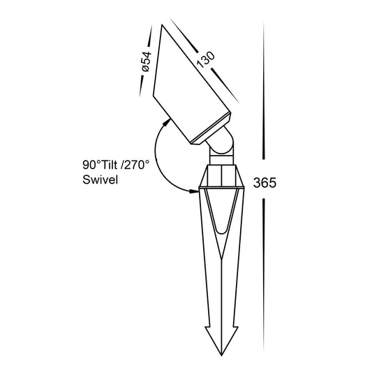 Shawl LED Garden Spike Light 12V 5W TRI Colour Brass