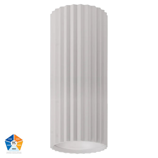 Nella White 7w Surface Mounted LED Downlight - Long Ribbed