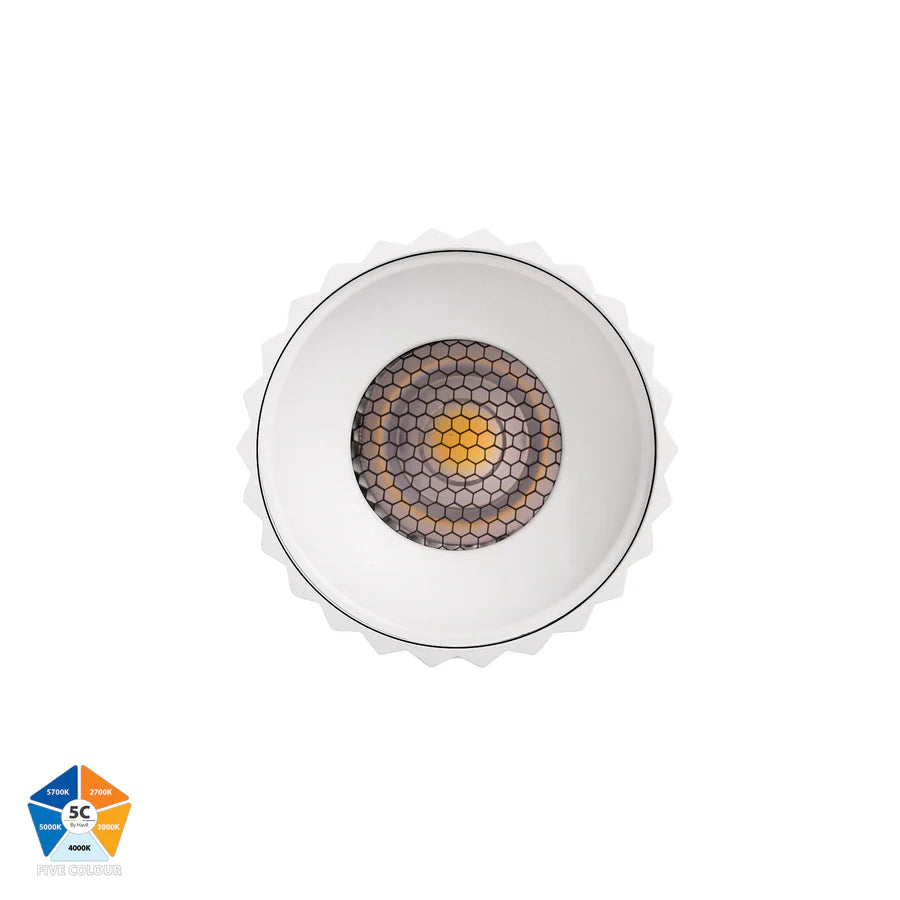 Nella White 7w Surface Mounted LED Downlight - Long Ribbed