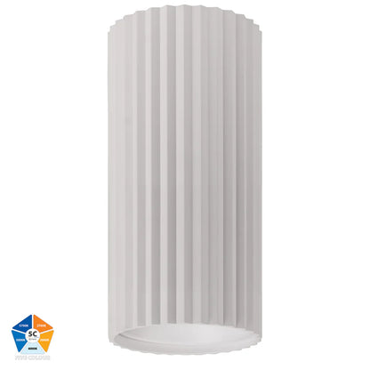 Nella White 12w Surface Mounted LED Downlight - Long Ribbed