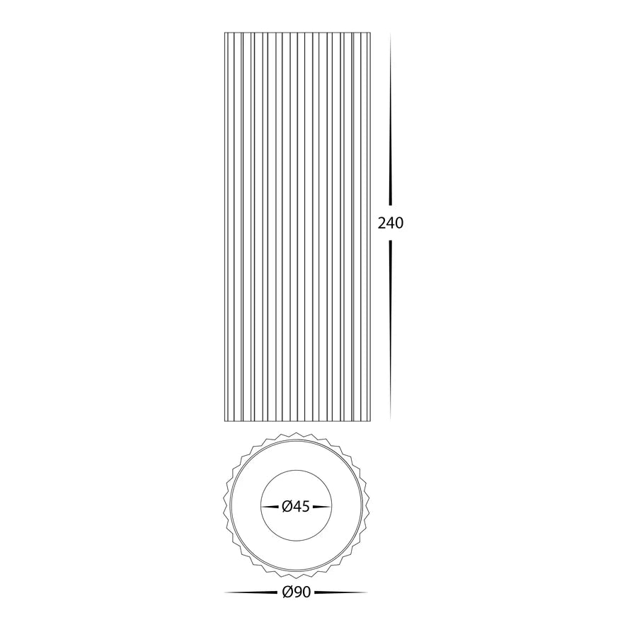 Nella White 12w Surface Mounted LED Downlight - Long Ribbed