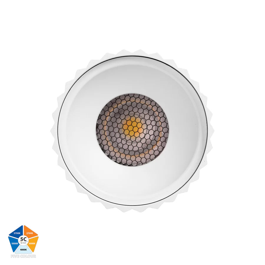 Nella White 12w Surface Mounted LED Downlight - Long Ribbed