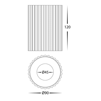 Nella White 12w Surface Mounted LED Downlight - Short Ribbed
