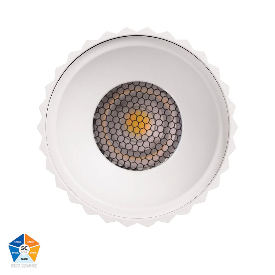 Nella White 18w Surface Mounted LED Downlight Ribbed