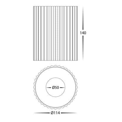 Nella White 18w Surface Mounted LED Downlight Ribbed