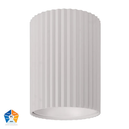 Nella White 24w Surface Mounted LED Downlight Ribbed