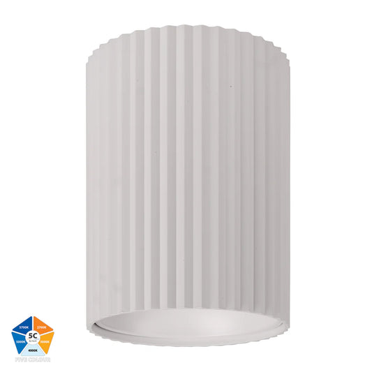 Nella White 24w Surface Mounted LED Downlight Ribbed
