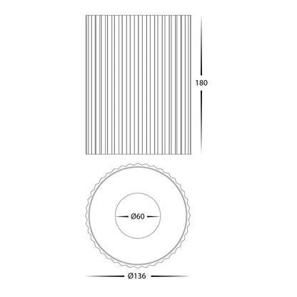 Nella Black 24w Surface Mounted LED Downlight Ribbed