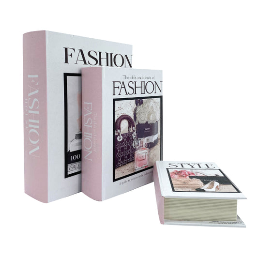 Pink Fashion Book Boxes - SET OF 3