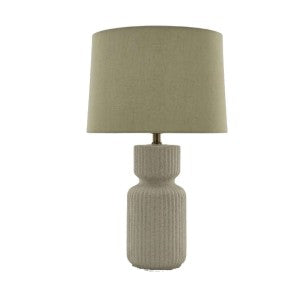 JYK059 Ribbed Ceramic Table Lamp Linen Shade
