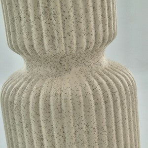 JYK059 Ribbed Ceramic Table Lamp Linen Shade