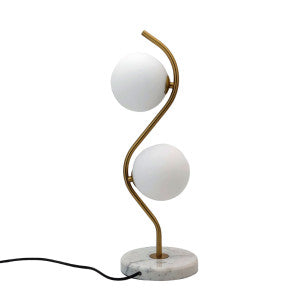 Opal & Gold Table Lamp 2xG9