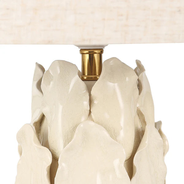 Layered Leaf Ceramic Table Lamp