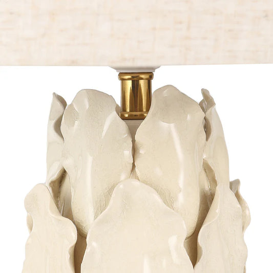Layered Leaf Ceramic Table Lamp