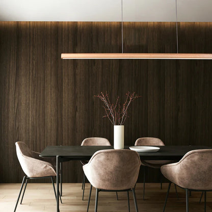 Freya LED Pendant Natural & Walnut
