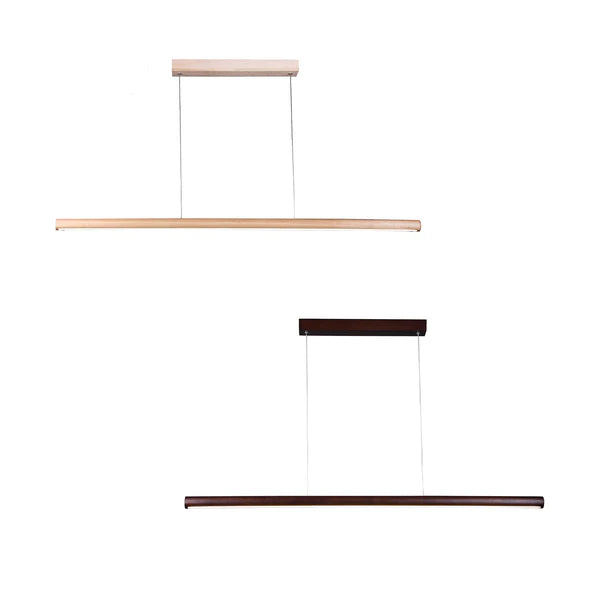 Freya LED Pendant Natural & Walnut