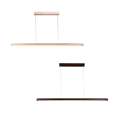 Freya LED Pendant Natural & Walnut