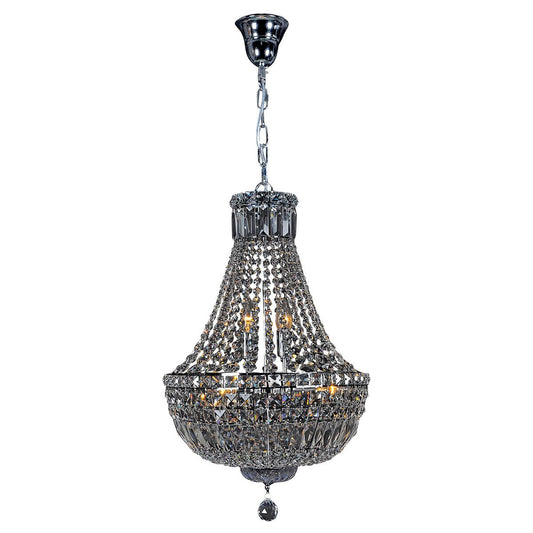 Classique Small 40cm 5 Light Basket Crystal Glass Chandelier