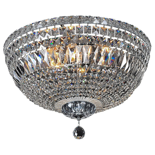 Classique Medium 40cm Flush 5 Light Crystal Glass Chandelier