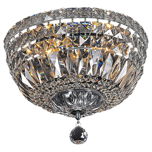 Classique Small 30cm Flush 3 Light Crystal Glass Chandelier