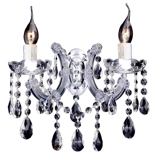 Zurich 2 Light Crystal Glass Wall Light