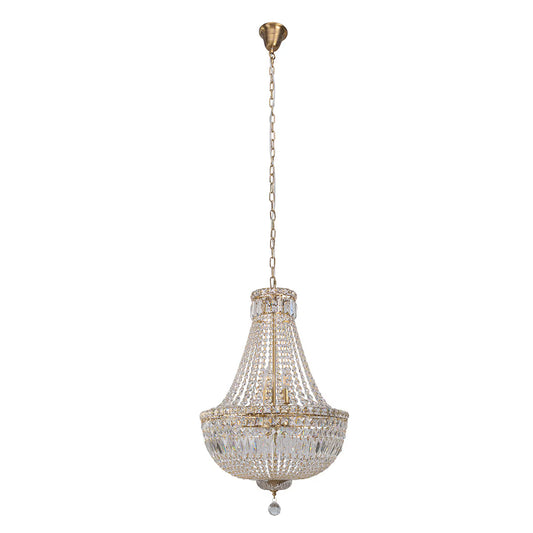 Classique Medium 50cm 6 Light Basket Crystal Glass Chandelier