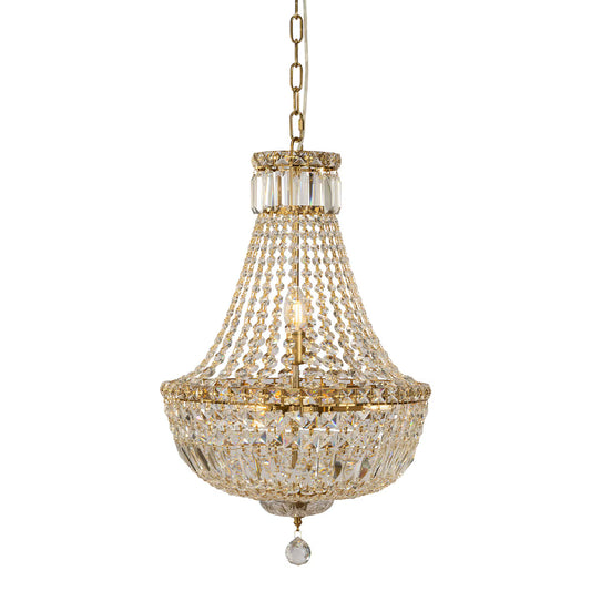 Classique Small 40cm 5 Light Basket Crystal Glass Chandelier