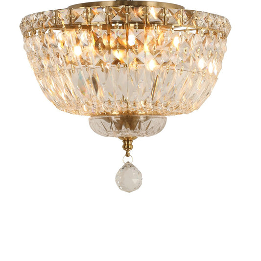 Classique Small 30cm Flush 3 Light Crystal Glass Chandelier