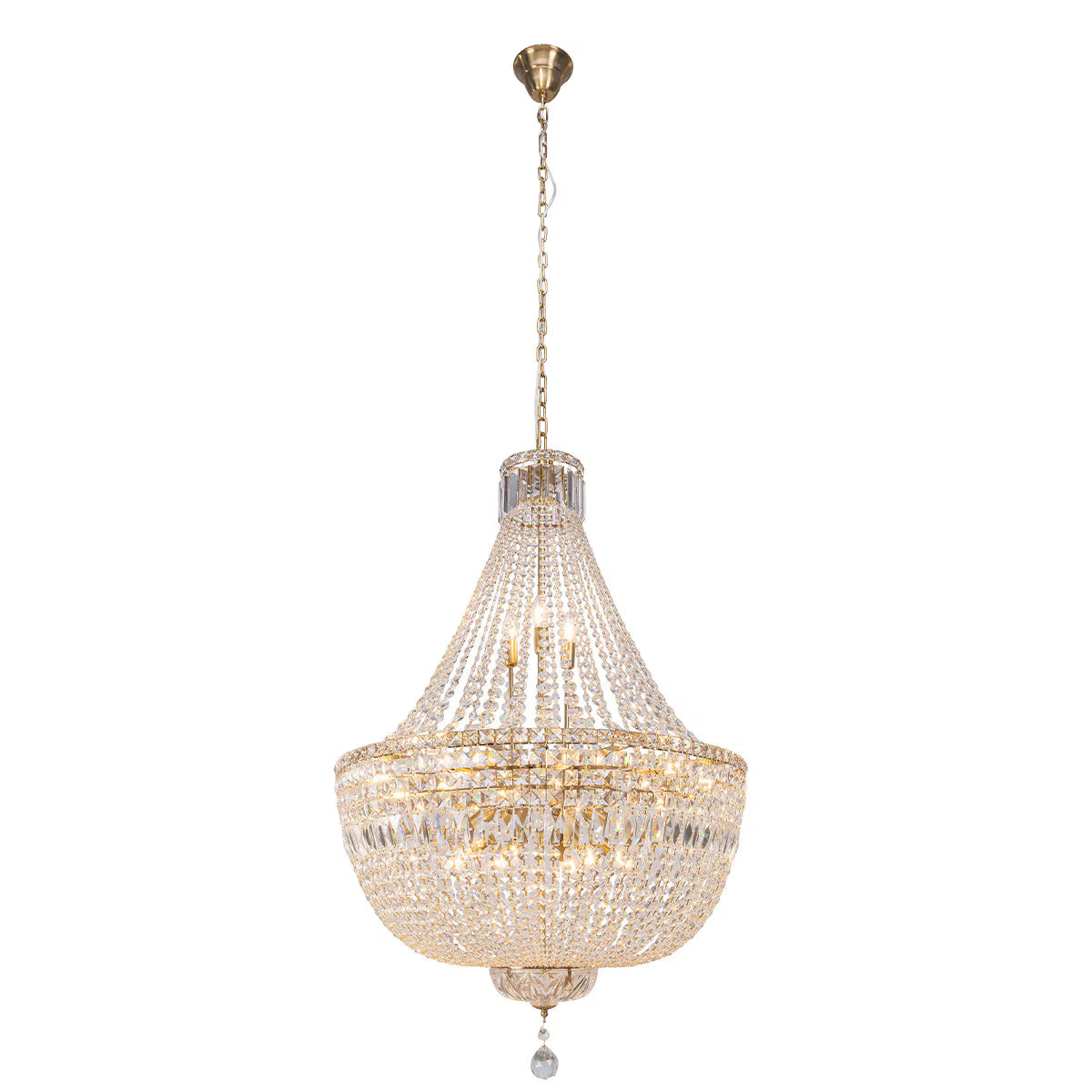 Classique Large 75cm 18 Light Basket Crystal Glass Chandelier