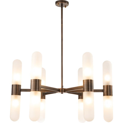 Hepburn 12 Light Pendant Antique Brass