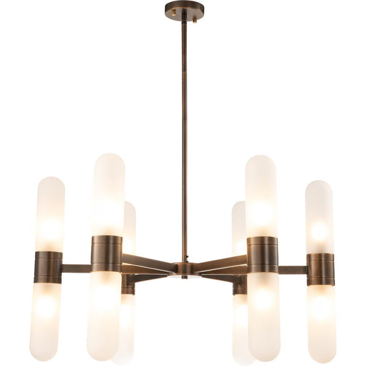 Hepburn 12 Light Pendant Antique Brass