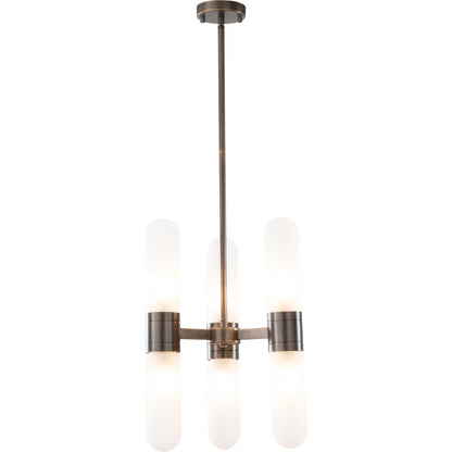 Hepburn 6 Light Pendant Antique Brass