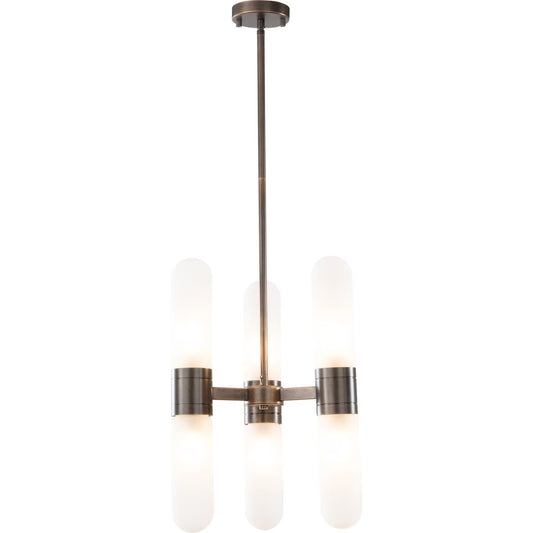 Hepburn 6 Light Pendant Antique Brass
