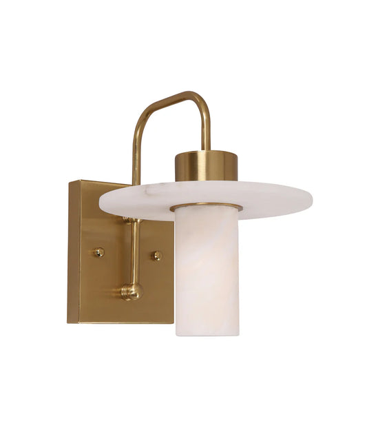 Lucerna Cylinder Marble Wall Light Brass