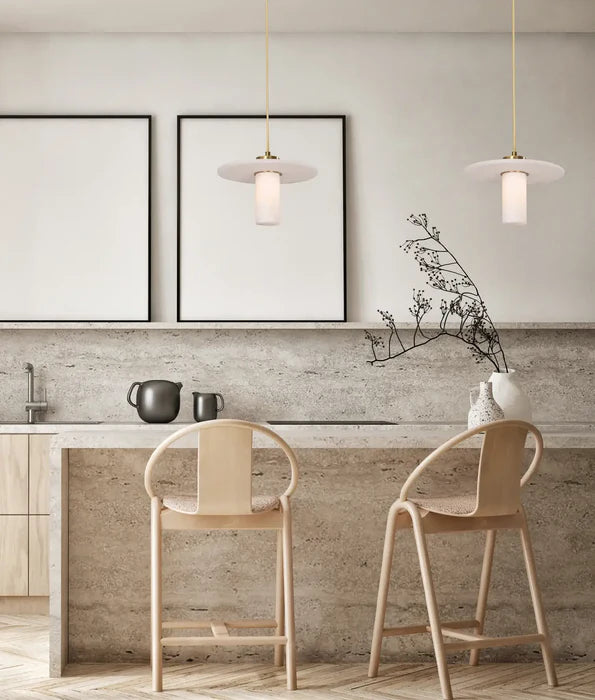 Lucerna Marble Cylinder Brass Single Pendant